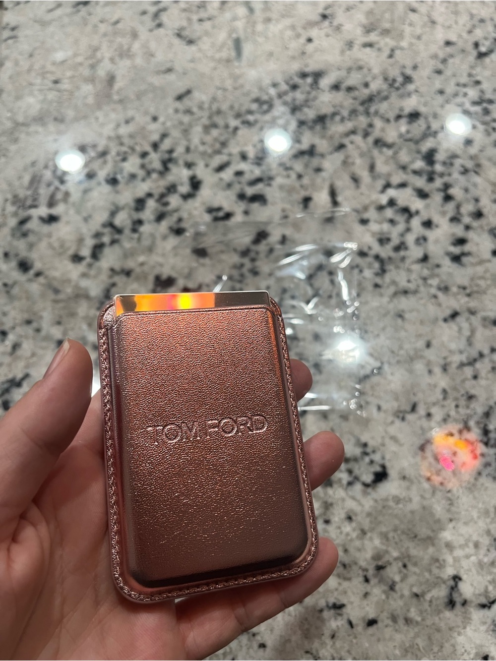 Tom Ford Metallic Rose Gold Card Wallet Phone Accessory